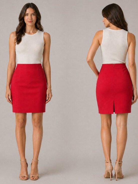 Tahari Dresses & Skirts - Tahari Women’s Red Mini Pencil Skirt Size L  100% Wool